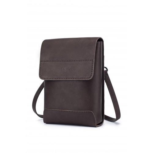 Full Leather Small Vertical Crossbody Bag