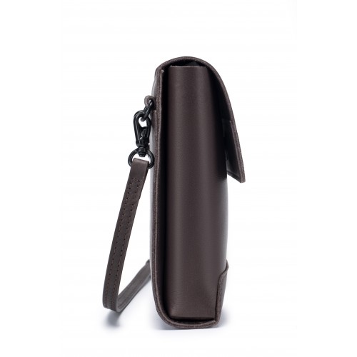 Full Leather Small Vertical Crossbody Bag