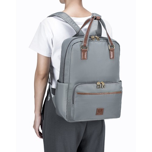 Fine Nylon Leather Trim 14” Laptop Backpack