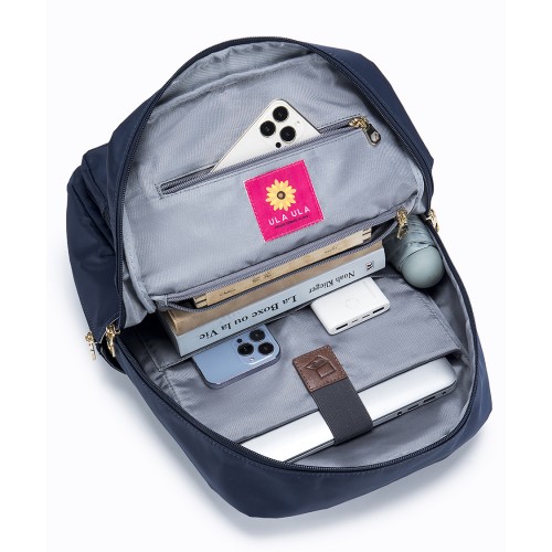 Fine Nylon Leather Trim 14” Laptop Backpack